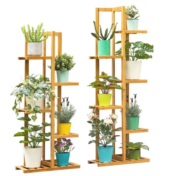 Bamboo 5 / 6 Tier Plant Stand Rack Multiple Flower Pot Holder Shelf Indoor Outdoor Planter Display Shelving Unit for Patio - Image 6