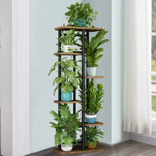 Plant Multiple Flower Rack Holder Shelves Storage Organizer Display Indoor Planter for Balcony Bedroom Patio Garden - Image 3