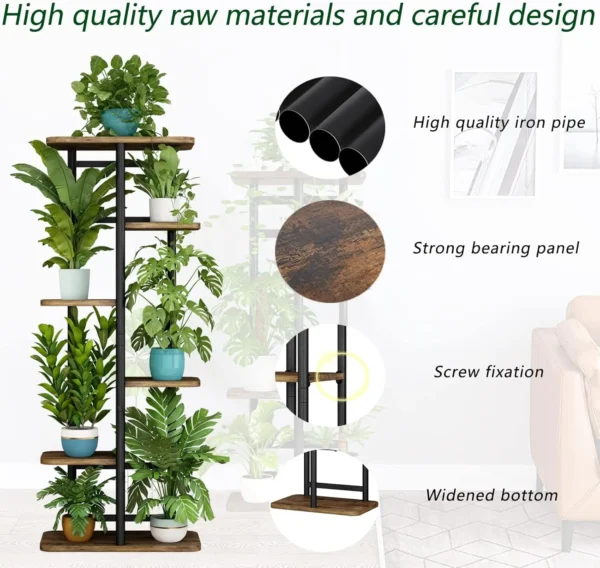 Plant Multiple Flower Rack Holder Shelves Storage Organizer Display Indoor Planter for Balcony Bedroom Patio Garden - Image 5